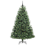 Vidaxl kunstmatige inklapbare kerstboom groen 210 cm pvc en metaal