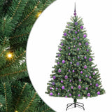 Vidaxl kunstmatige inklapbare kerstboom groen 210 cm pvc en metaal