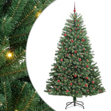 Vidaxl kunstmatige inklapbare kerstboom groen 240 cm pvc en metaal