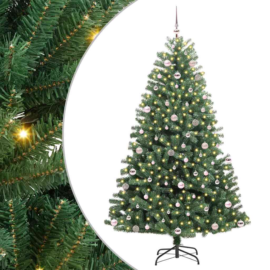 Vidaxl kunstmatige inklapbare kerstboom groen 240 cm pvc en metaal