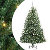 Vidaxl kunstmatige inklapbare kerstboom groen 240 cm pvc en metaal