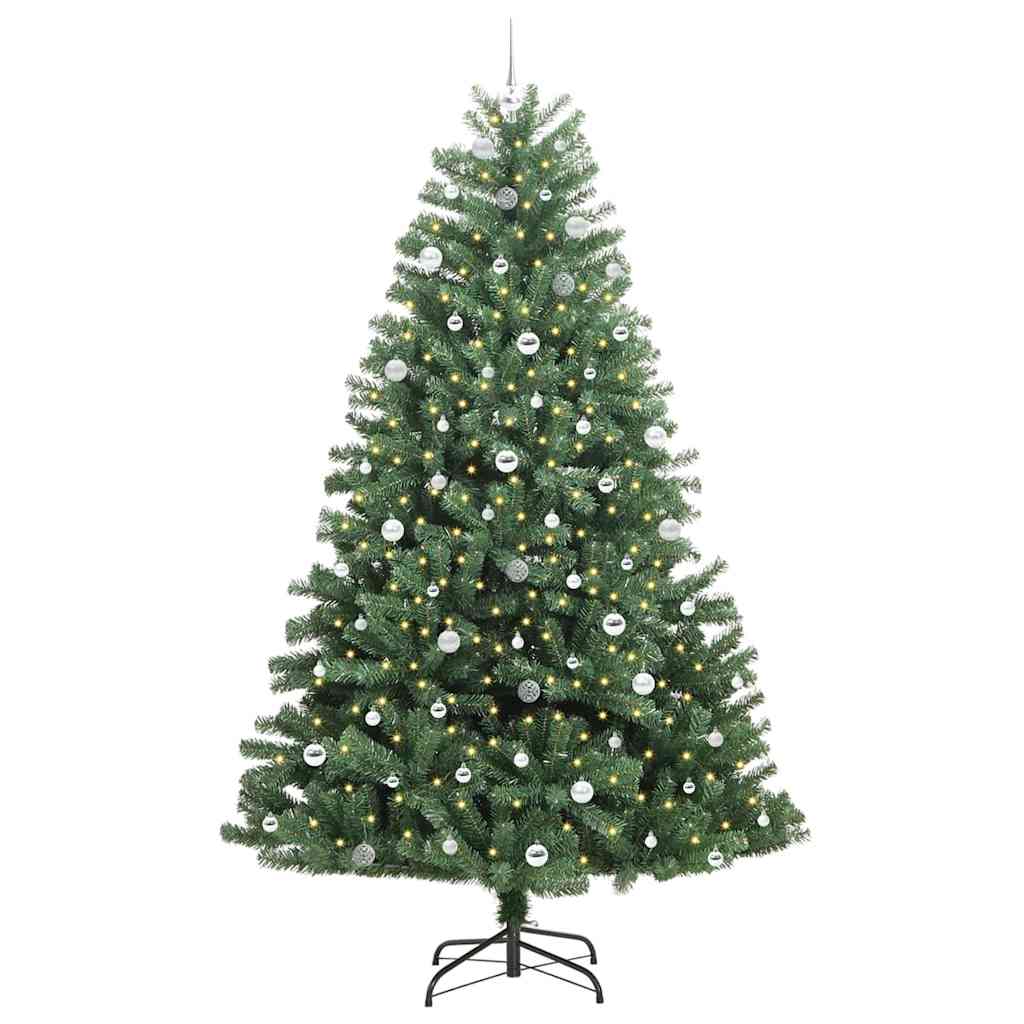 Vidaxl kunstmatige inklapbare kerstboom groen 240 cm pvc en metaal