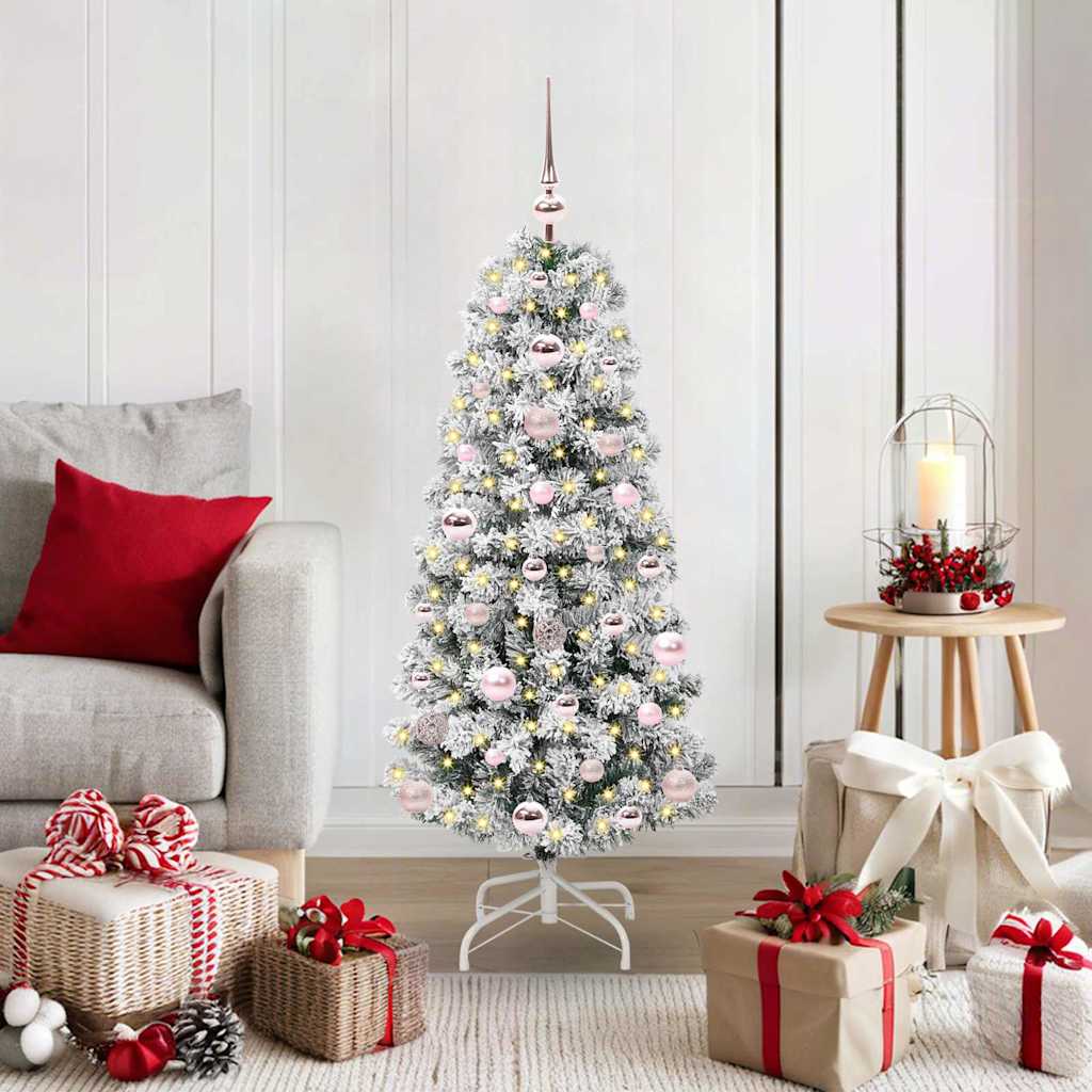 Vidaxl kunstmatige inklapbare kerstboom groen en wit 120 cm