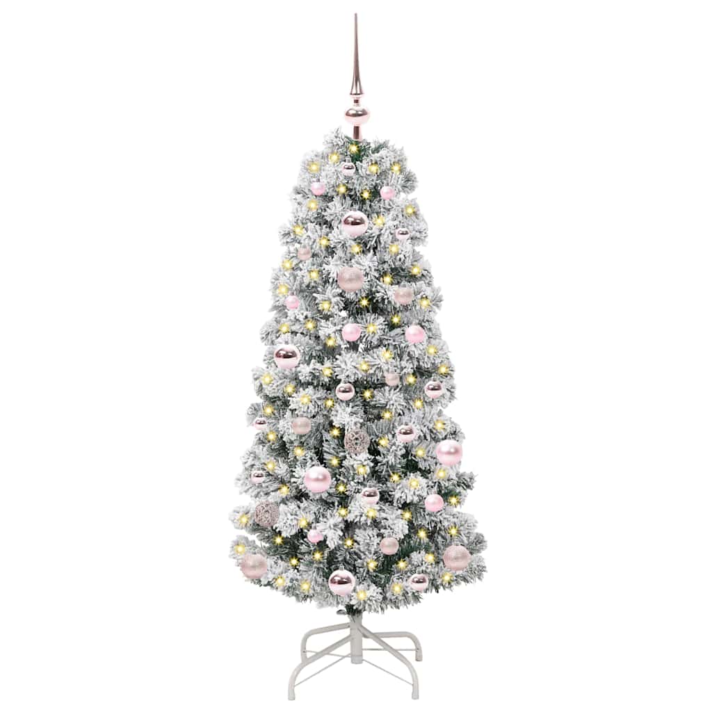 Vidaxl kunstmatige inklapbare kerstboom groen en wit 120 cm