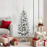 Vidaxl kunstmatige inklapbare kerstboom groen en wit 120 cm
