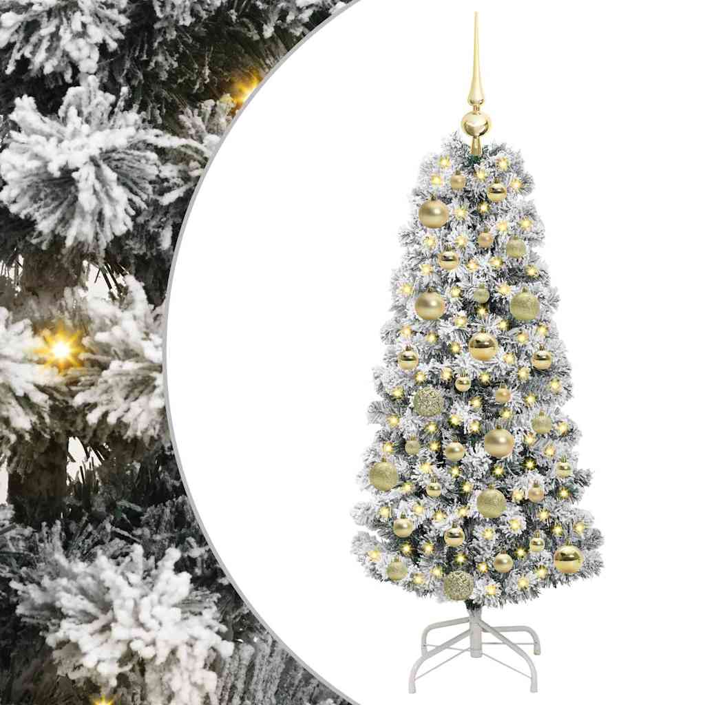 Vidaxl kunstmatige inklapbare kerstboom groen en wit 120 cm
