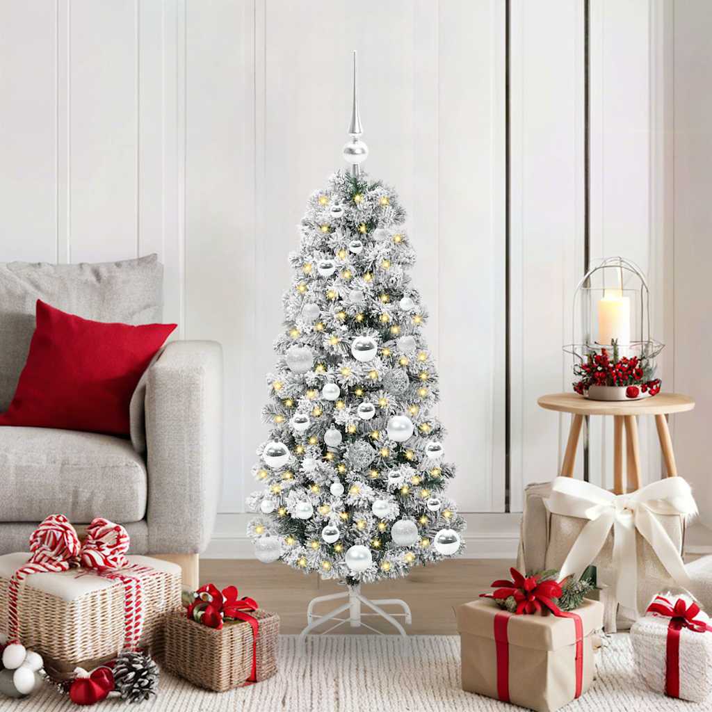 Vidaxl kunstmatige inklapbare kerstboom groen en wit 120 cm