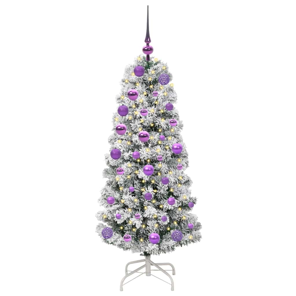 Vidaxl kunstmatige inklapbare kerstboom groen en wit 120 cm