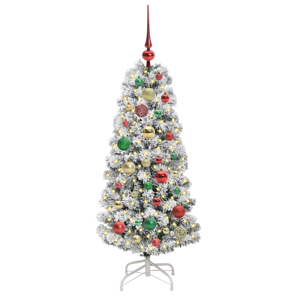 Vidaxl kunstmatige inklapbare kerstboom groen en wit 120 cm