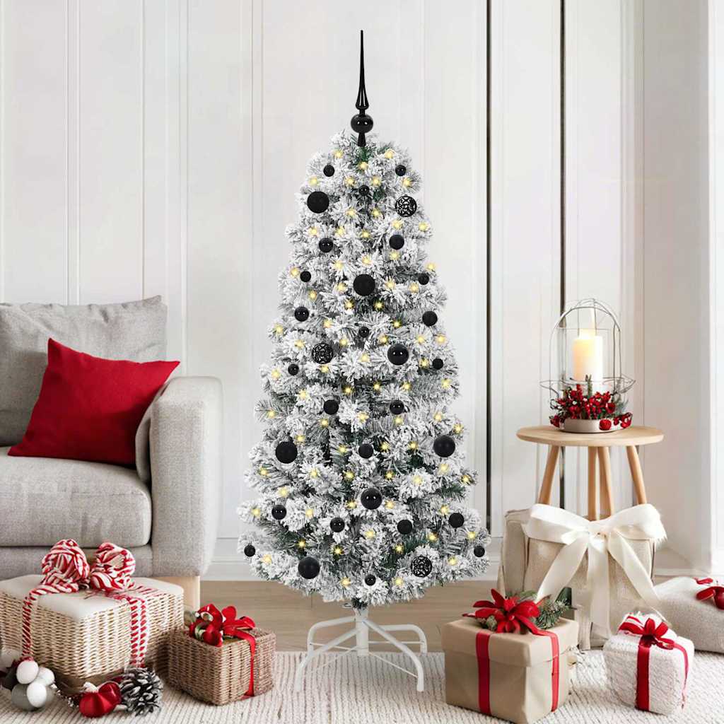 Vidaxl kunstmatige inklapbare kerstboom groen en wit 150 cm