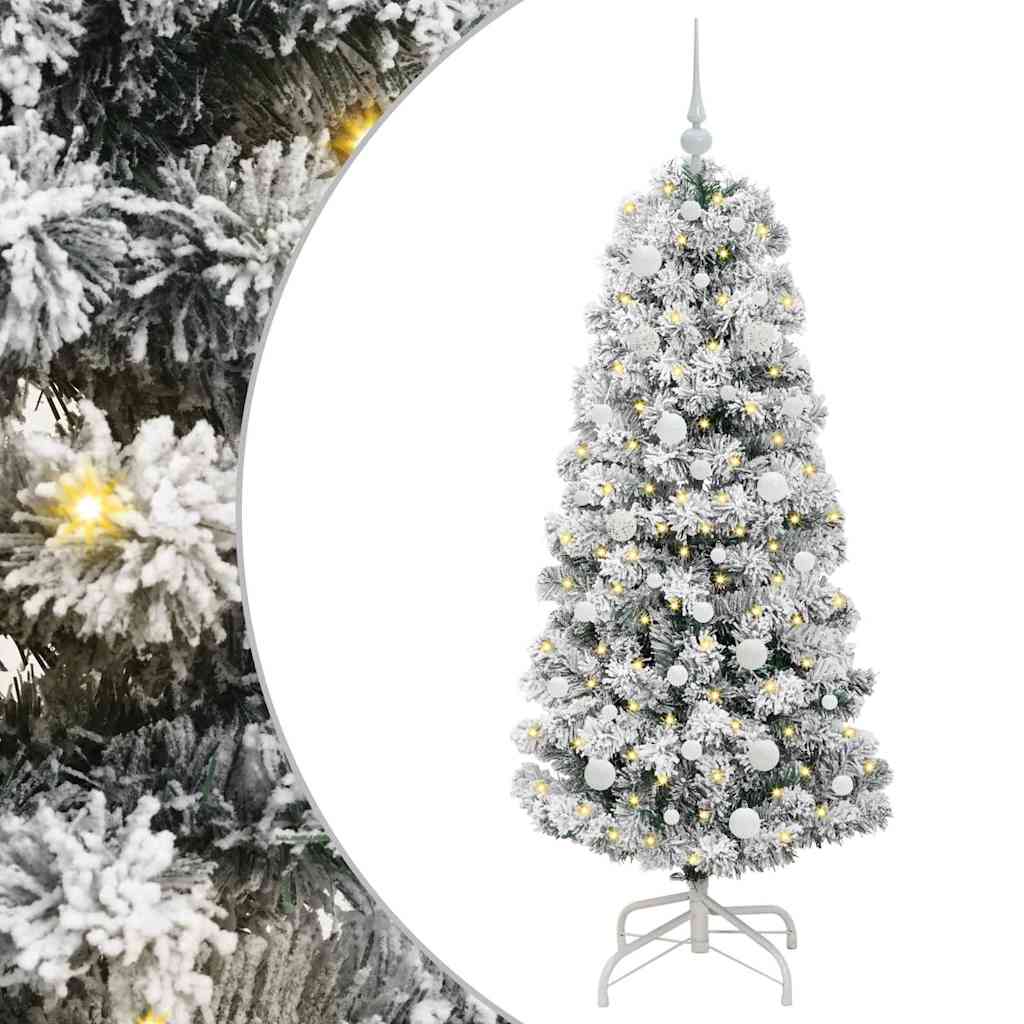 Vidaxl kunstmatige inklapbare kerstboom groen en wit 150 cm