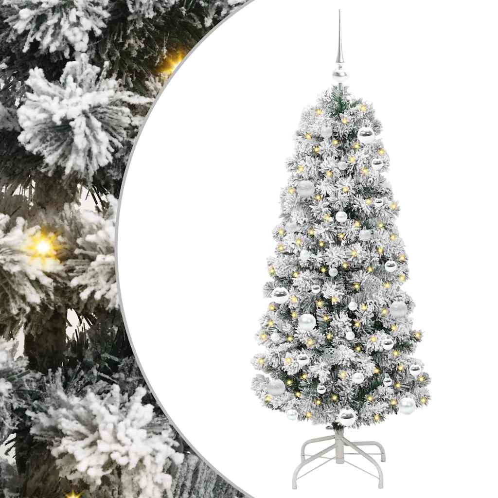 Vidaxl kunstmatige inklapbare kerstboom groen en wit 150 cm