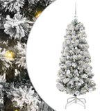 Vidaxl kunstmatige inklapbare kerstboom groen en wit 150 cm