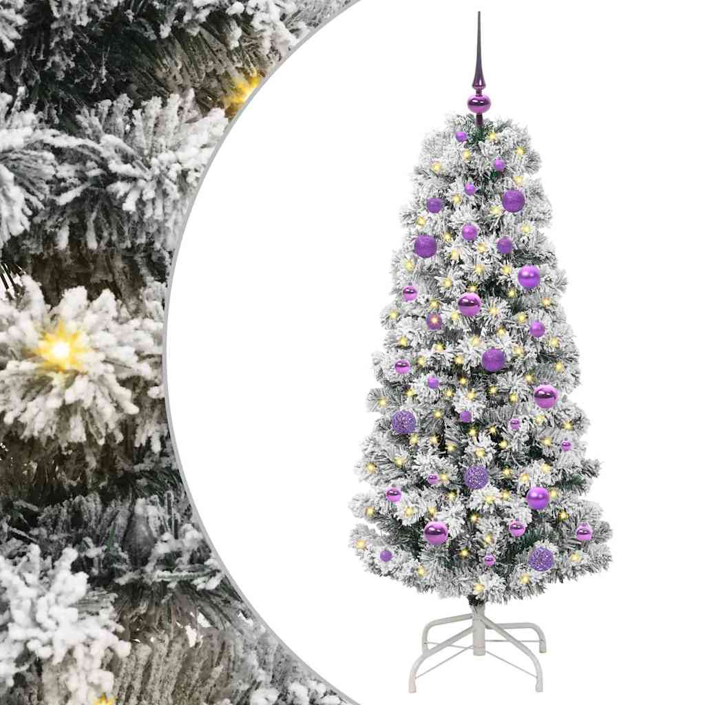 Vidaxl kunstmatige inklapbare kerstboom groen en wit 150 cm
