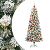 Vidaxl kunstmatige inklapbare kerstboom groen en wit 180 cm
