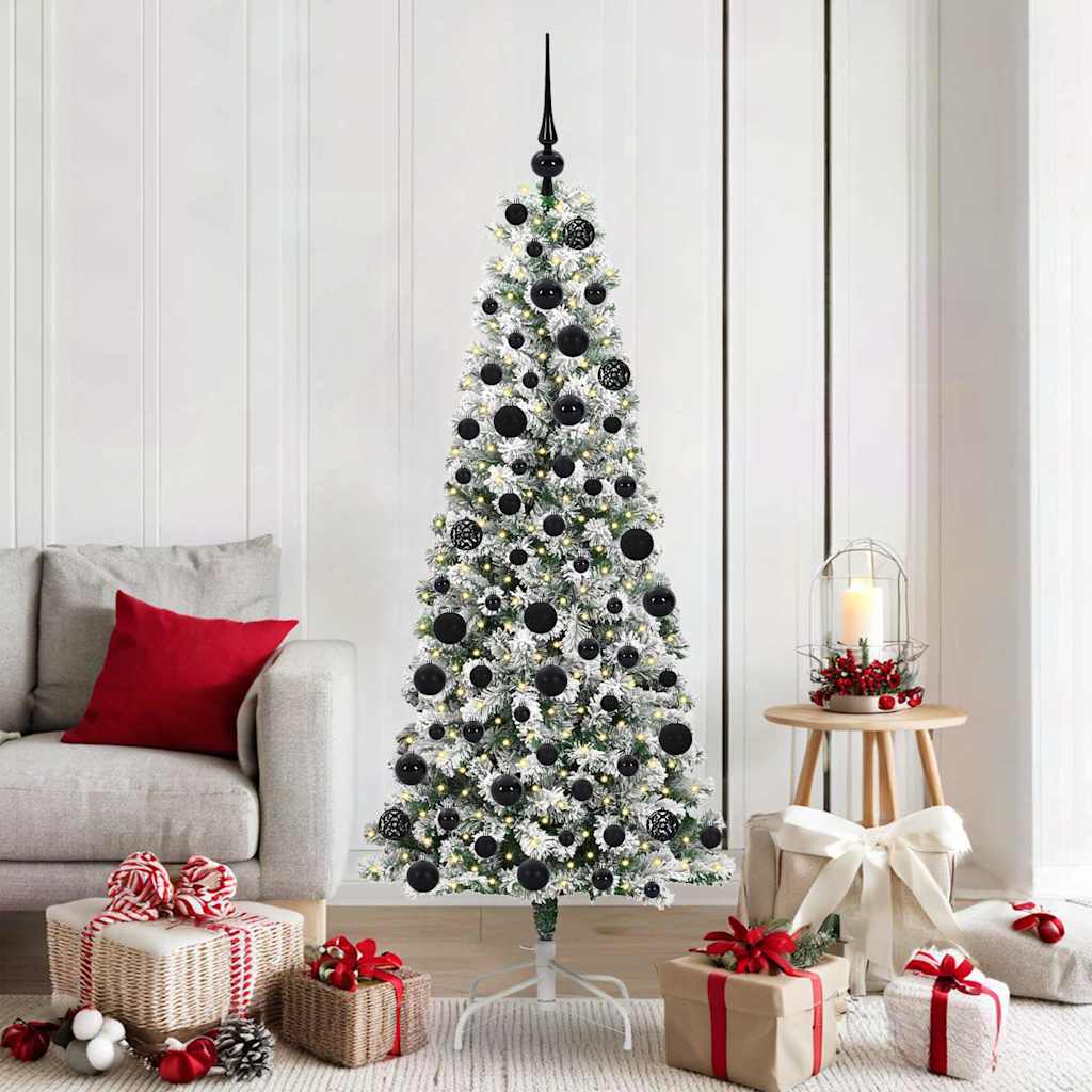 Vidaxl kunstmatige inklapbare kerstboom groen en wit 180 cm