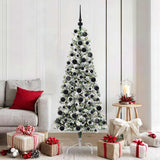 Vidaxl kunstmatige inklapbare kerstboom groen en wit 180 cm