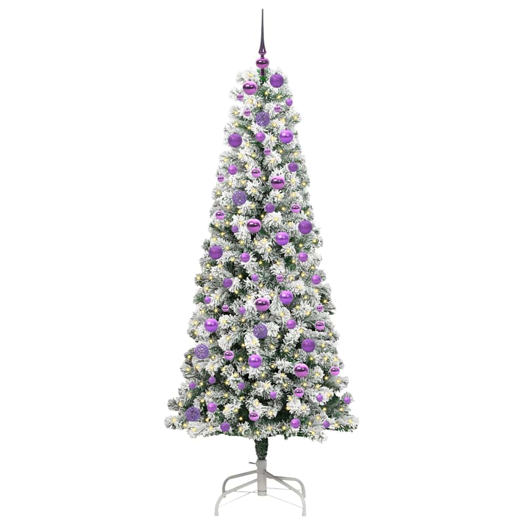 Vidaxl kunstmatige inklapbare kerstboom groen en wit 180 cm