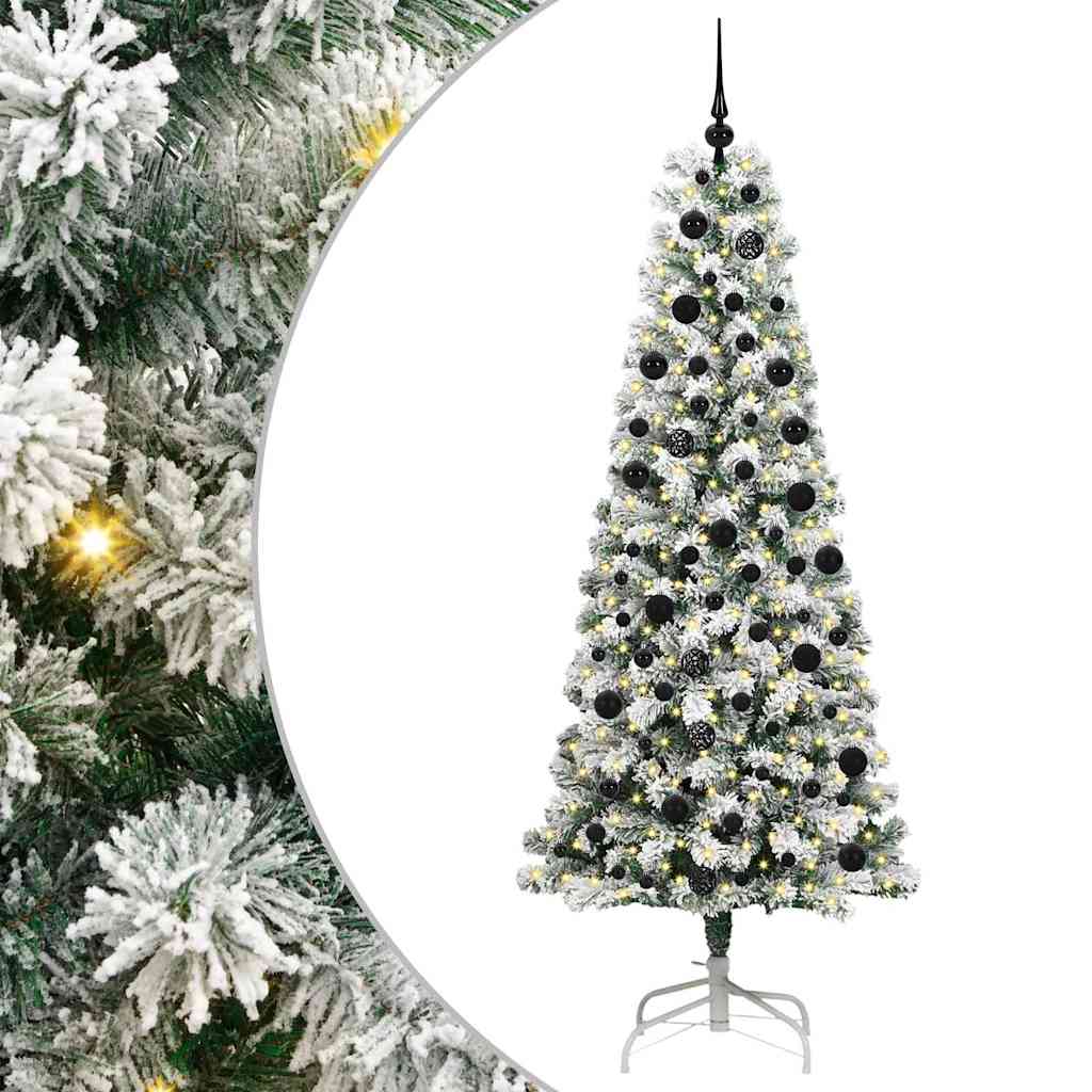 Vidaxl kunstmatige inklapbare kerstboom groen en wit 210 cm