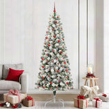Vidaxl kunstmatige inklapbare kerstboom groen en wit 240 cm