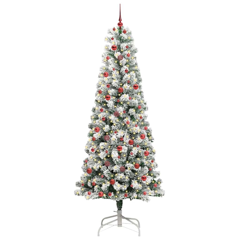 Vidaxl kunstmatige inklapbare kerstboom groen en wit 240 cm