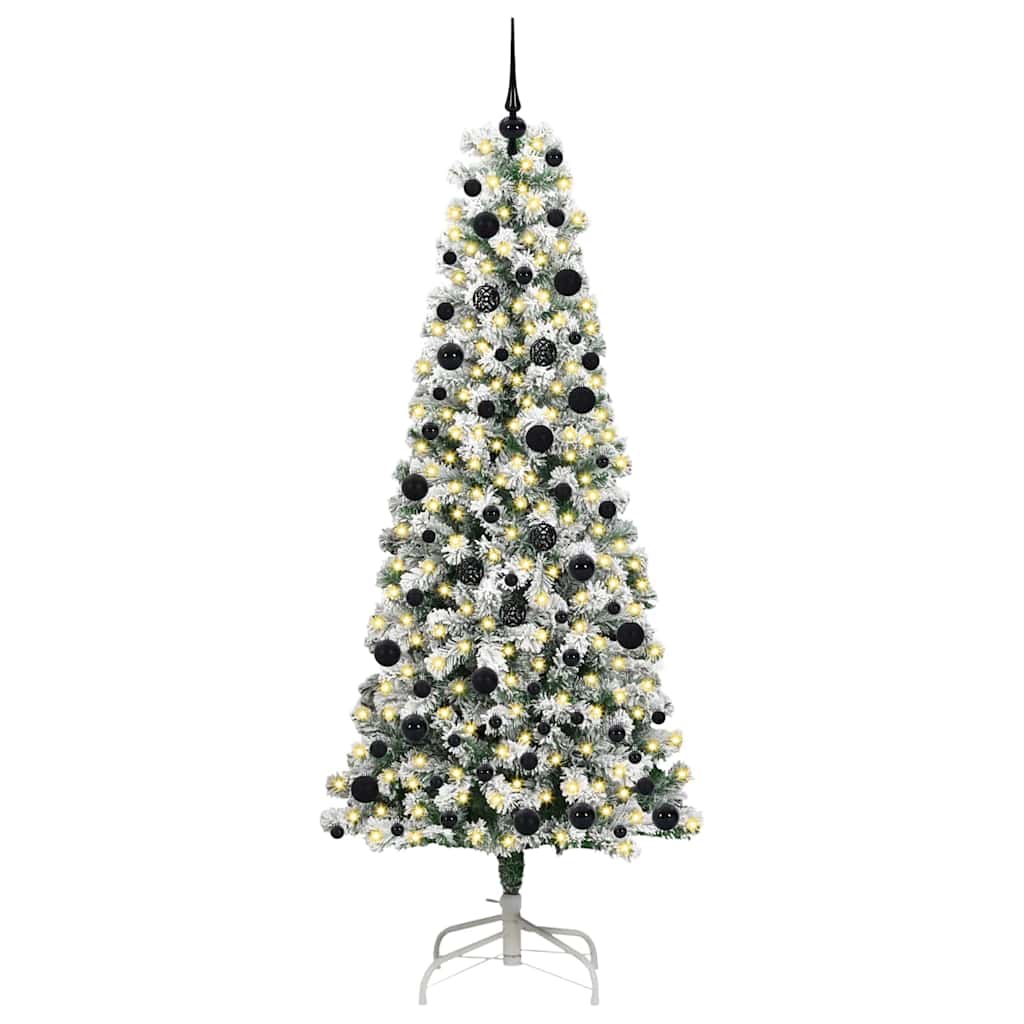 Vidaxl kunstmatige inklapbare kerstboom groen en wit 240 cm
