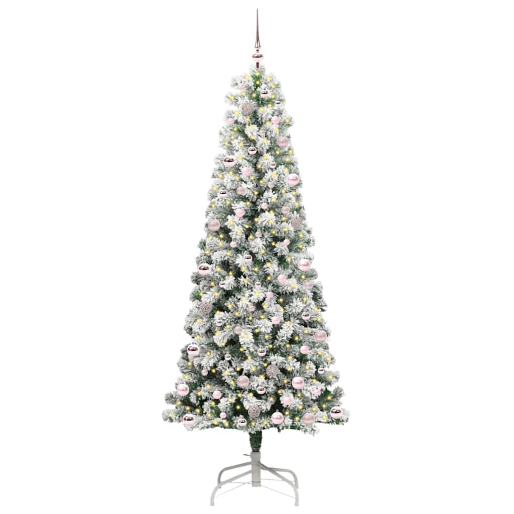 Vidaxl kunstmatige inklapbare kerstboom groen en wit 240 cm