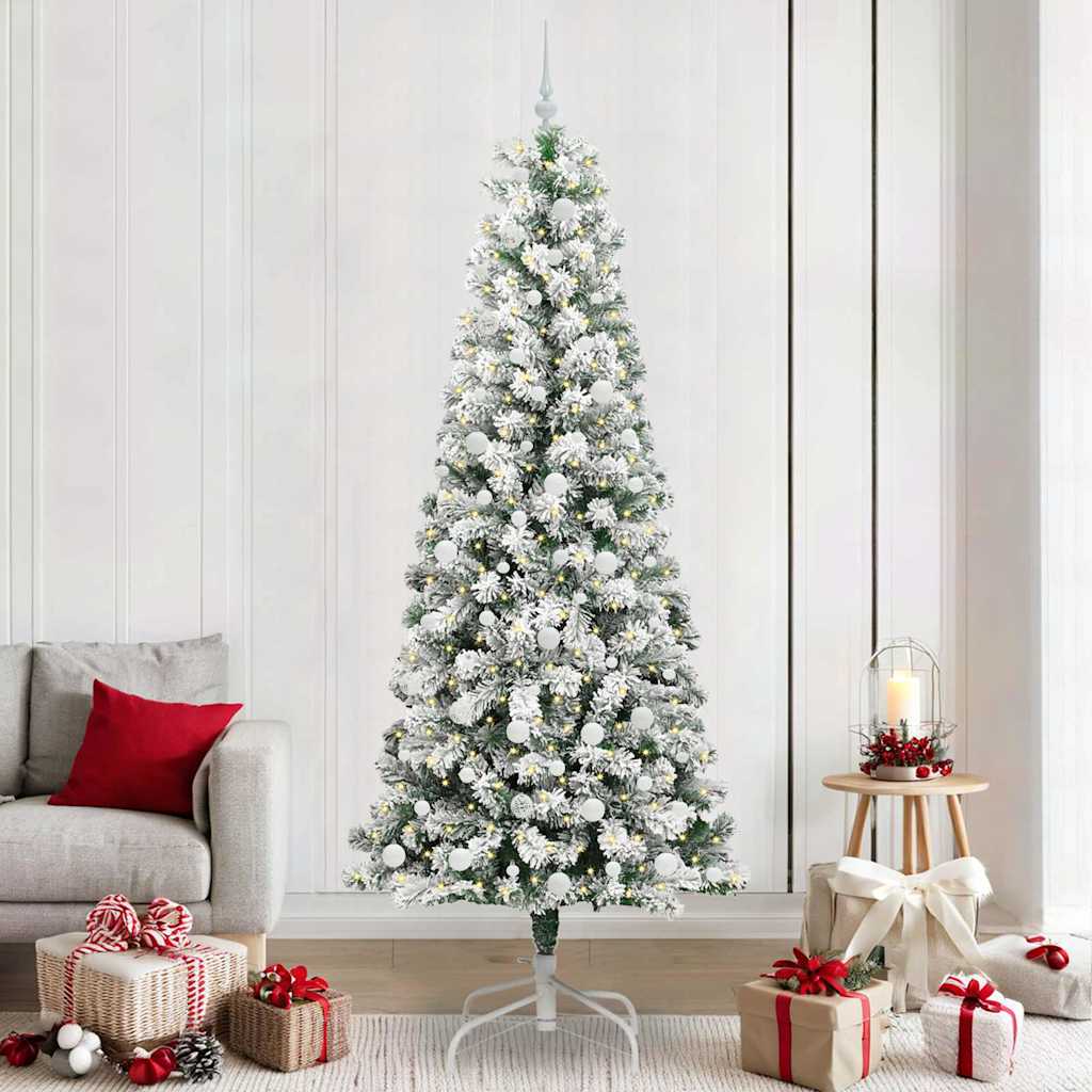 Vidaxl kunstmatige inklapbare kerstboom groen en wit 240 cm
