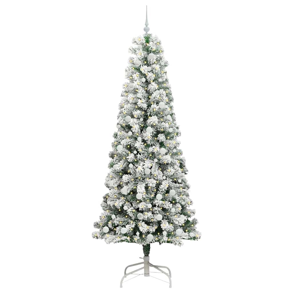 Vidaxl kunstmatige inklapbare kerstboom groen en wit 240 cm