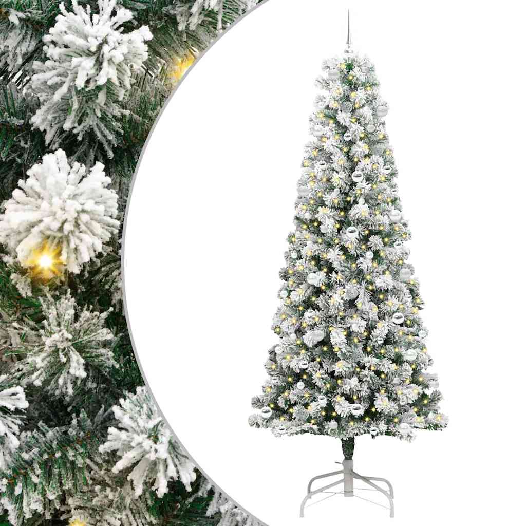 Vidaxl kunstmatige inklapbare kerstboom groen en wit 240 cm
