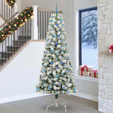 Vidaxl kunstmatige inklapbare kerstboom groen en wit 240 cm