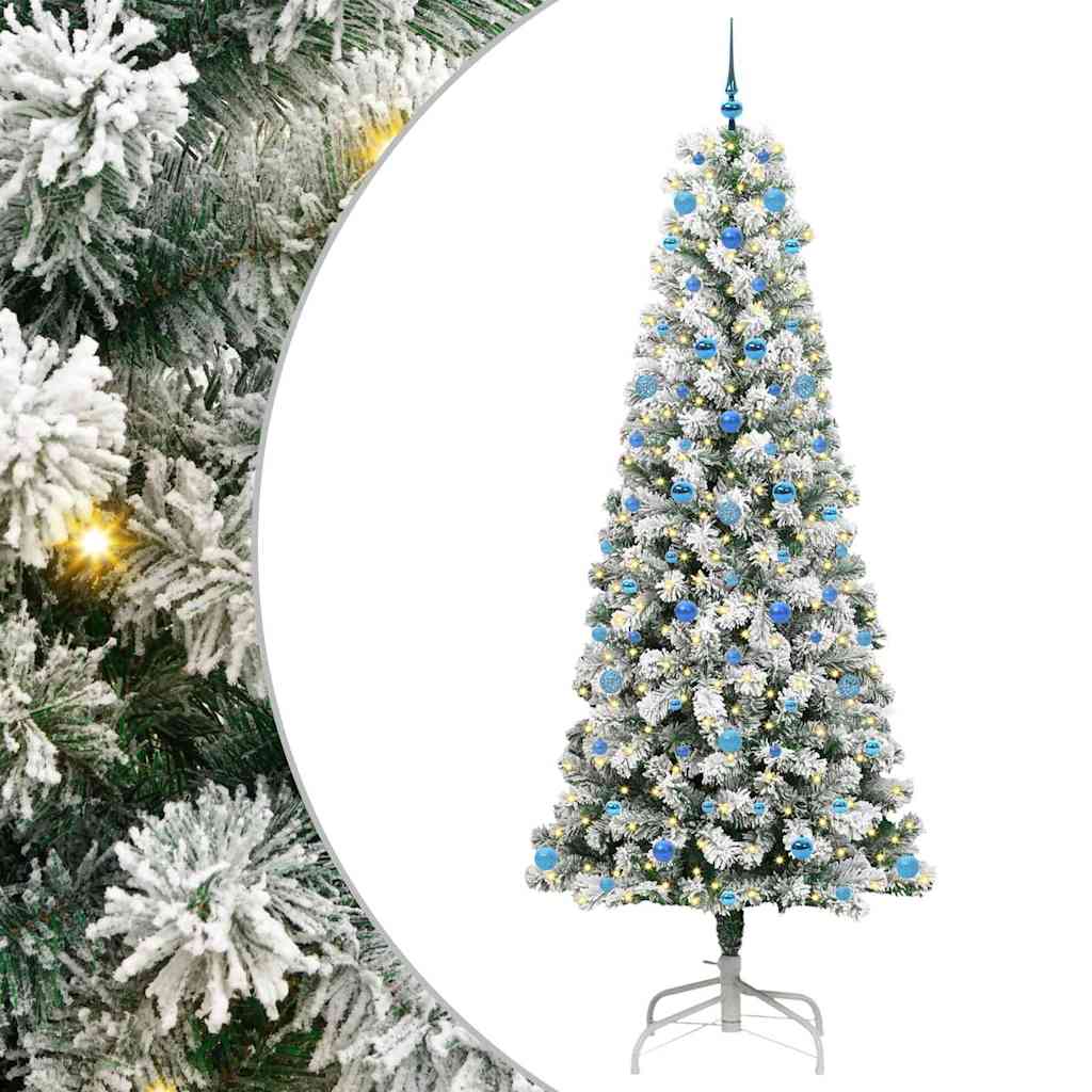 Vidaxl kunstmatige inklapbare kerstboom groen en wit 240 cm