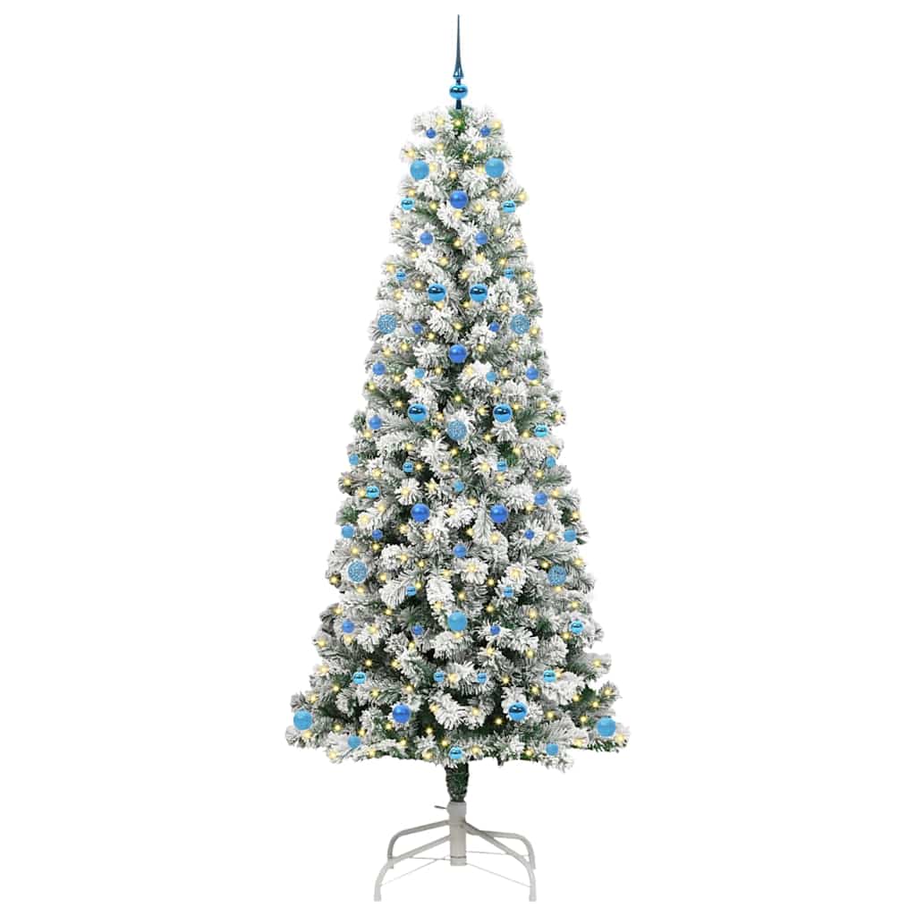 Vidaxl kunstmatige inklapbare kerstboom groen en wit 240 cm
