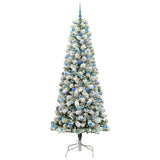 Vidaxl kunstmatige inklapbare kerstboom groen en wit 240 cm