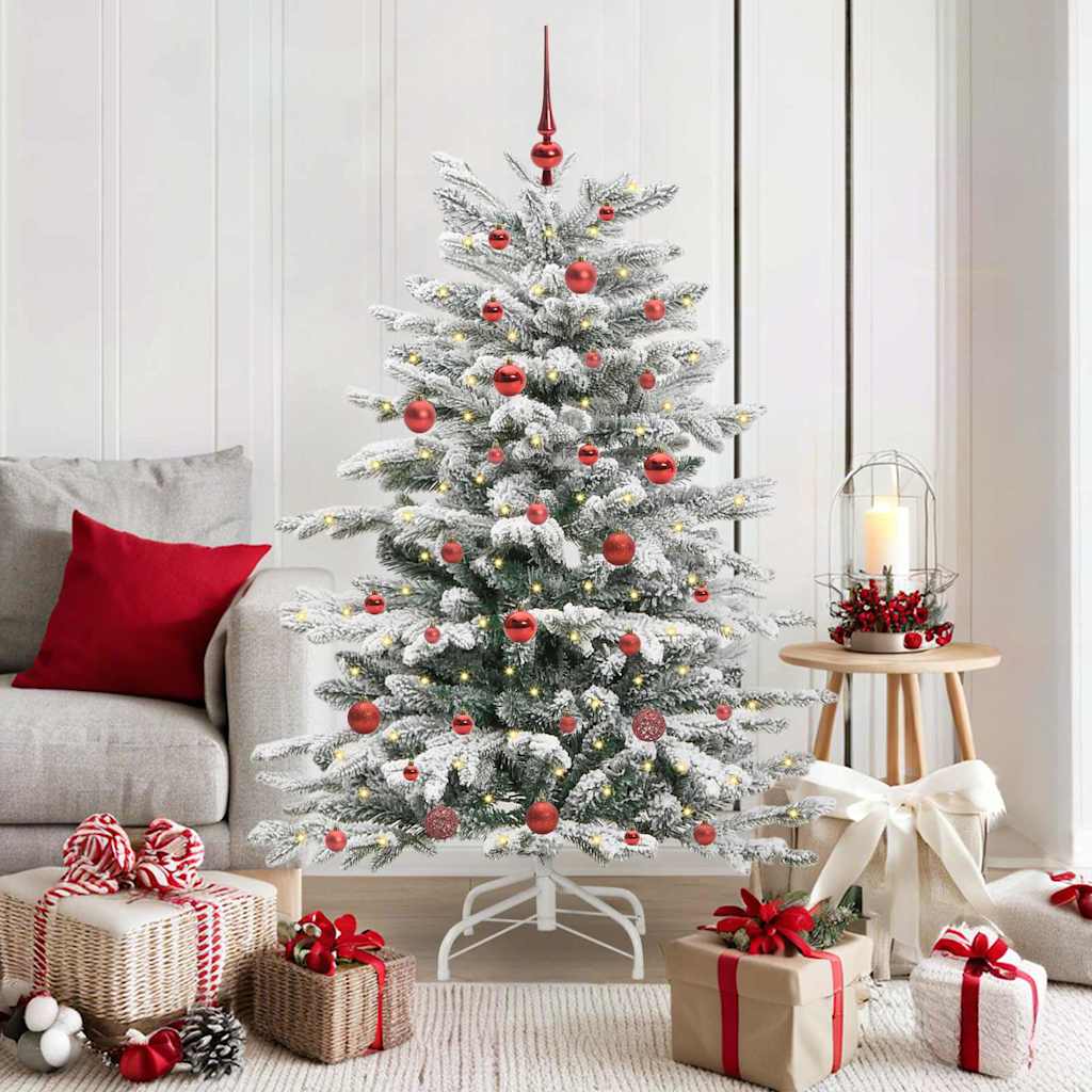 Vidaxl kunstmatige inklapbare kerstboom wit 150 cm pe en pvc