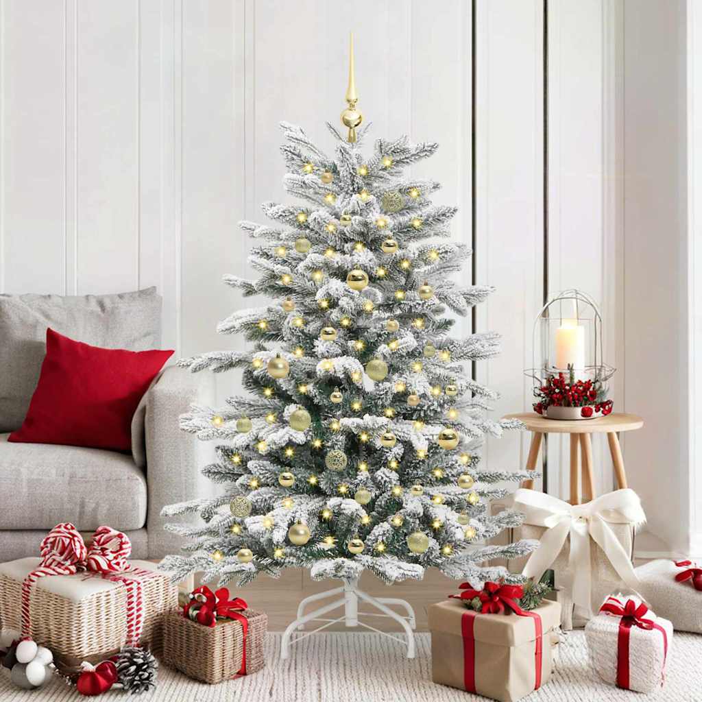 Vidaxl kunstmatige inklapbare kerstboom wit 150 cm pe en pvc