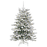 Vidaxl kunstmatige inklapbare kerstboom wit 150 cm pe en pvc