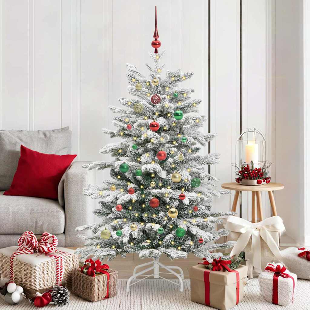 Vidaxl kunstmatige inklapbare kerstboom wit 150 cm pe en pvc