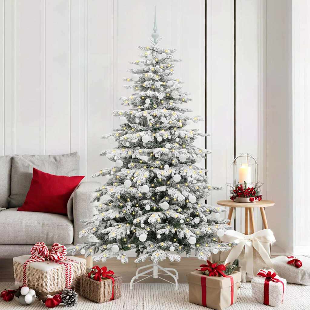 Vidaxl kunstmatige inklapbare kerstboom wit 180 cm pe en pvc