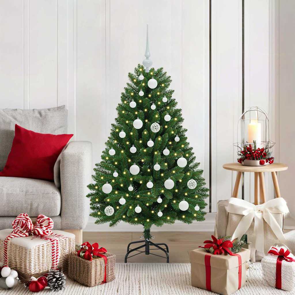 Vidaxl kunstkerstboom met 150 led groen 120 cm pvc en metaal