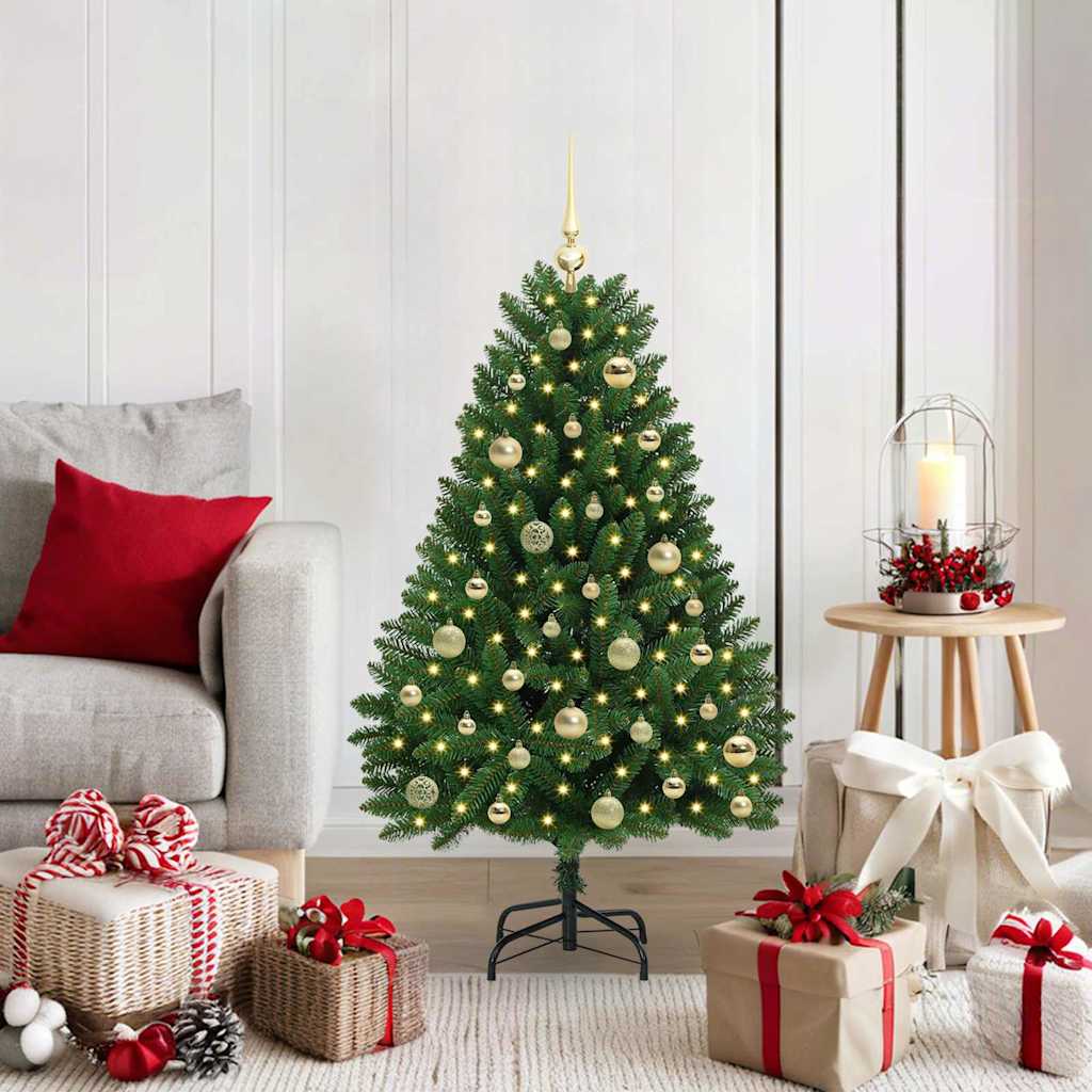 Vidaxl kunstkerstboom met 150 led groen 120 cm pvc en metaal