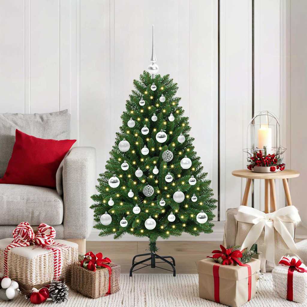 Vidaxl kunstkerstboom met 150 led groen 120 cm pvc en metaal
