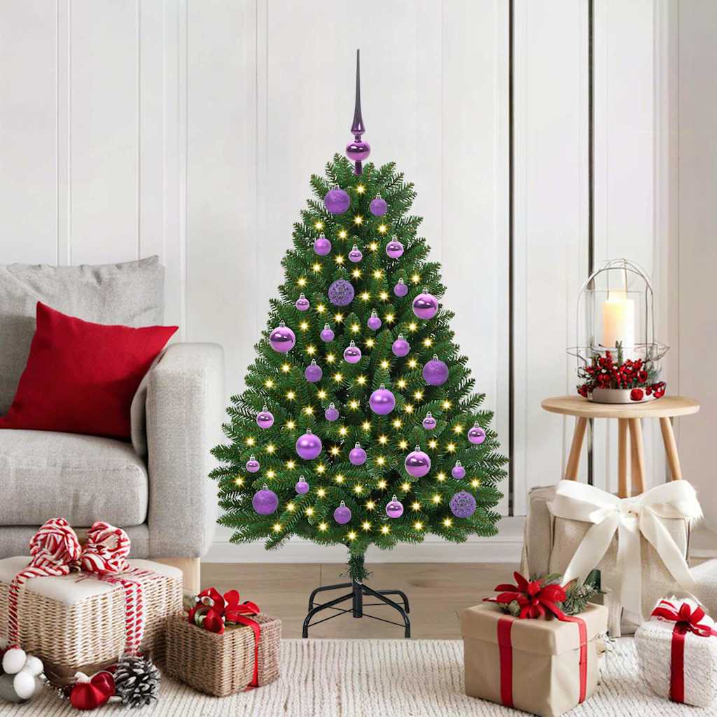 Vidaxl kunstkerstboom met 150 led groen 120 cm pvc en metaal