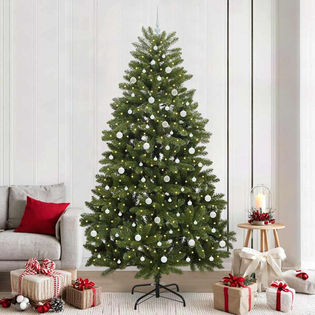 Vidaxl kunstkerstboom met 300 led groen 240 cm pvc en metaal