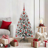 Vidaxl kunstkerstboom met 150 led groen en wit 120 cm pvc en metaal