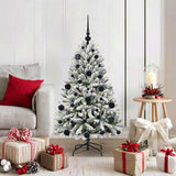 Vidaxl kunstkerstboom met 150 led groen en wit 120 cm pvc en metaal