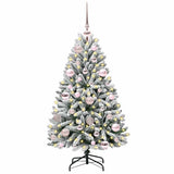 Vidaxl kunstkerstboom met 150 led groen en wit 120 cm pvc en metaal