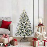 Vidaxl kunstkerstboom met 150 led groen en wit 120 cm pvc en metaal
