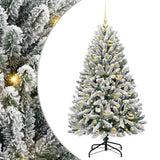 Vidaxl kunstkerstboom met 150 led groen en wit 120 cm pvc en metaal