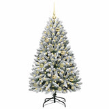 Vidaxl kunstkerstboom met 150 led groen en wit 120 cm pvc en metaal